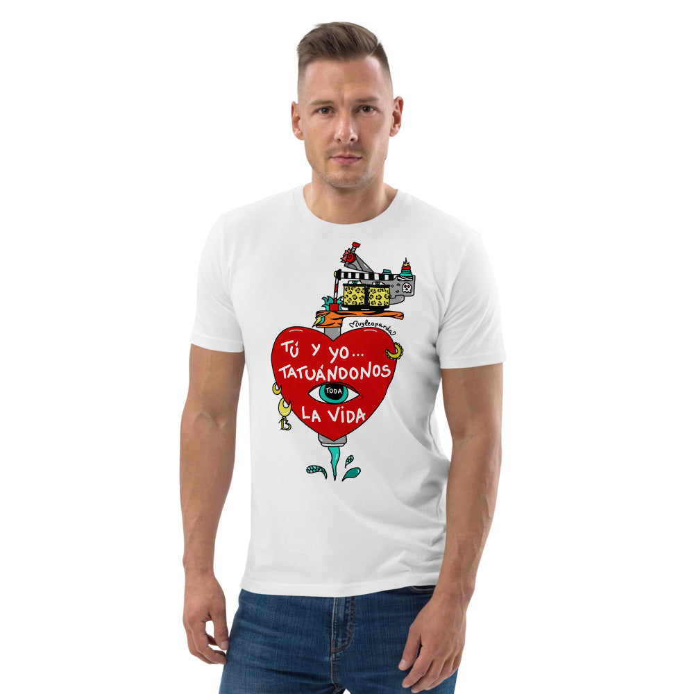 Camiseta de algodón orgánico unisex Tatuándonos