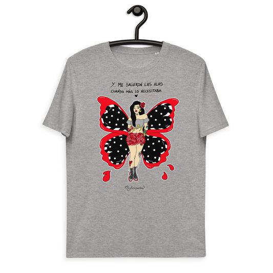 Camiseta de algodón orgánico unisex Mariposa