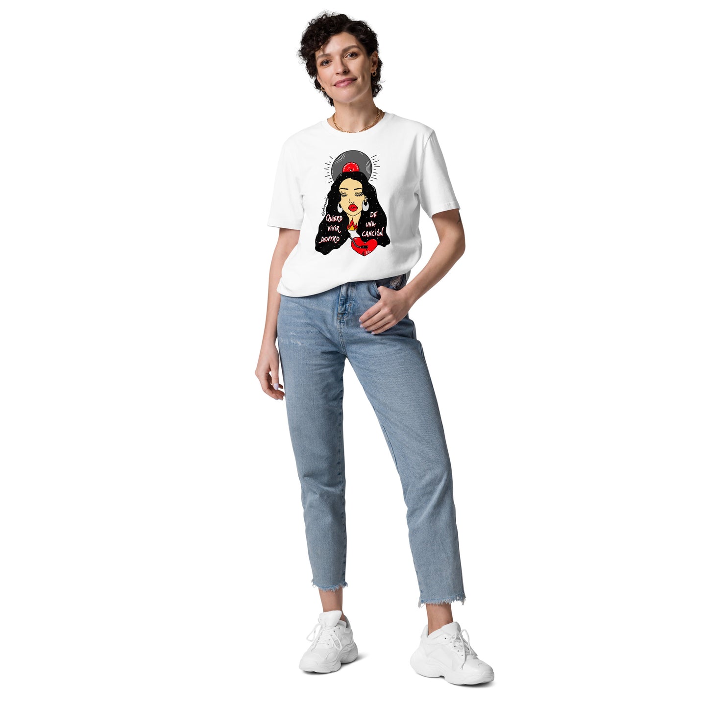 Camiseta de algodón orgánico unisex Santa Música