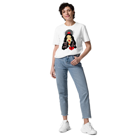 Camiseta de algodón orgánico unisex Santa Música