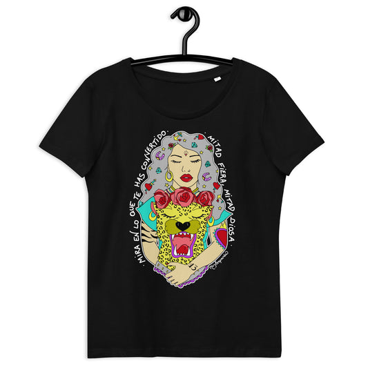 Camiseta ecológica ajustada para mujer Mitad Diosa