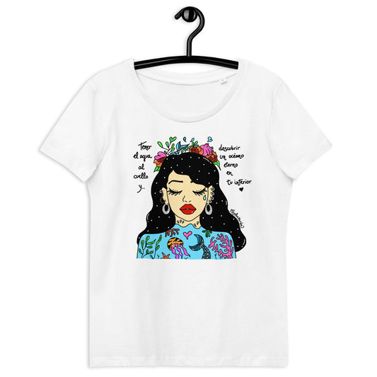 Camiseta ecológica ajustada para mujer Océano